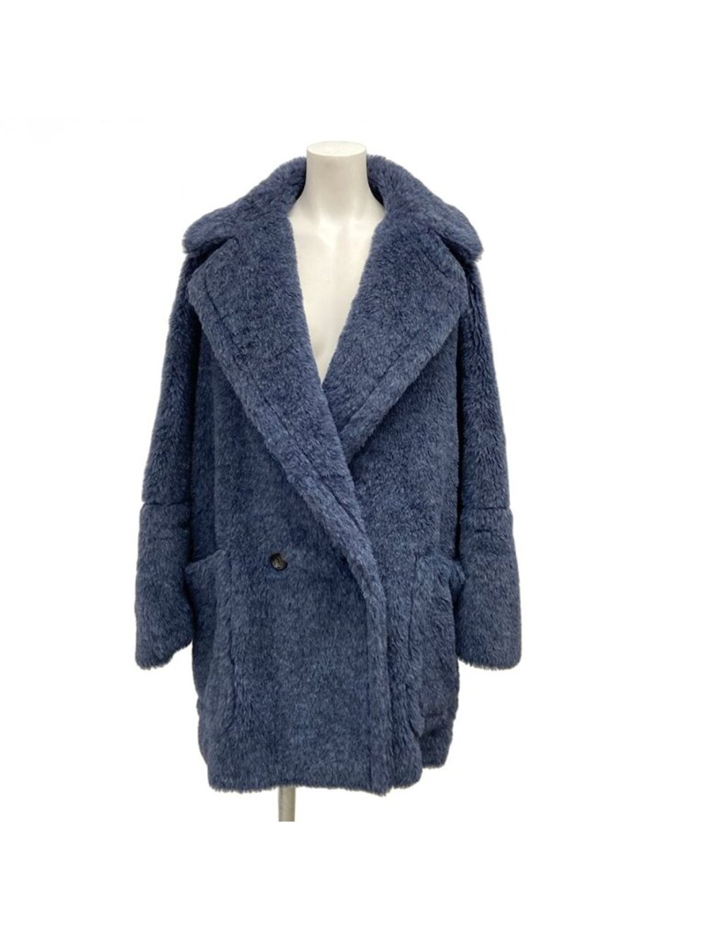 Max Mara Coat Teddy Bear Ted Girl Blue Winter Wool Alpaca XS